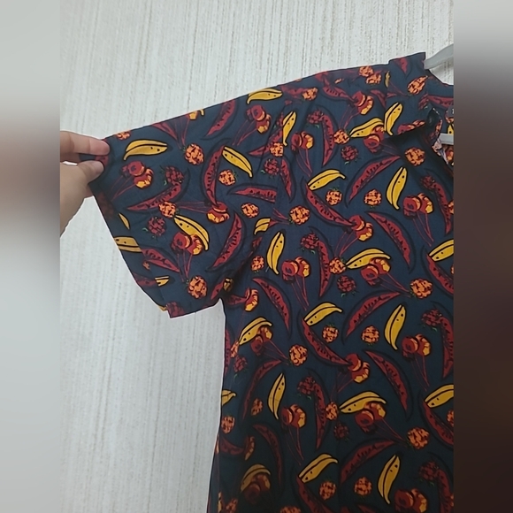 NWT Toad And Co Mens Size Large Fruit Print Button Up Shirt Short Sleeve - Picture 10 of 13